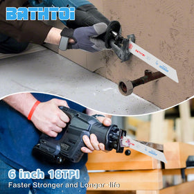 BATHTOI 8% cobalt blades extend life during heavy-duty metal cutting sessions.