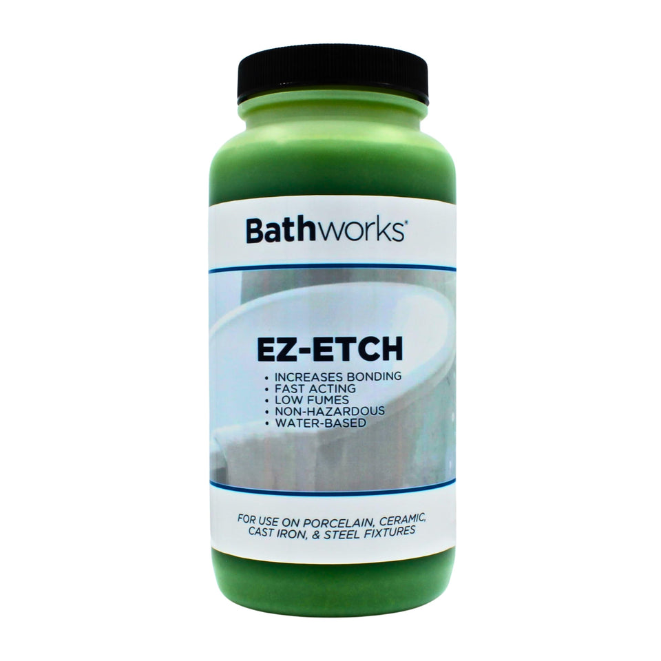 Bathworks EZ-Etch bottle prepared for surface prep before refinishing