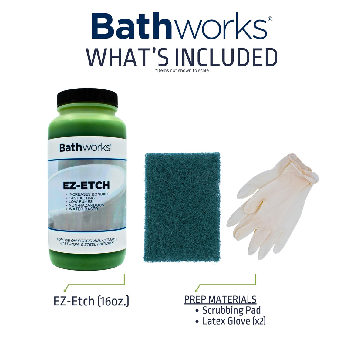 Tile prepped with Bathworks EZ-Etch for stronger coating adhesion
