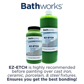 Bathworks non-slip additive added to coating for safer tubs.
