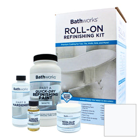 Bathworks quick-dry roll-on kit 22oz for fast tub refinishing.