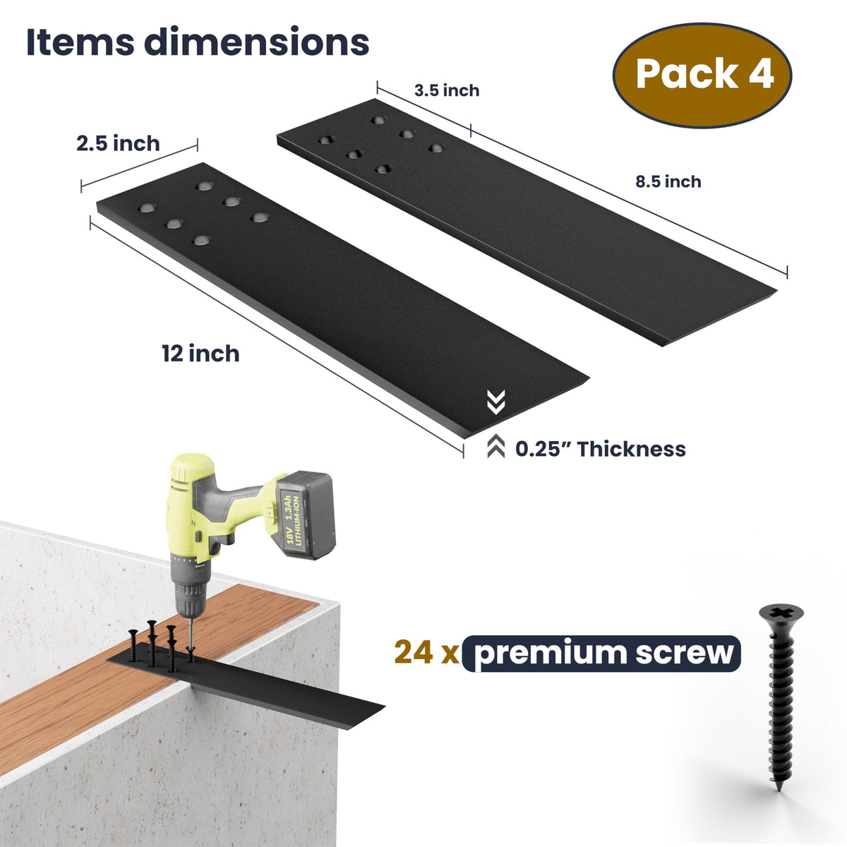 BATODA wall mounted shelf brackets demonstrated for a clean, concealed install.