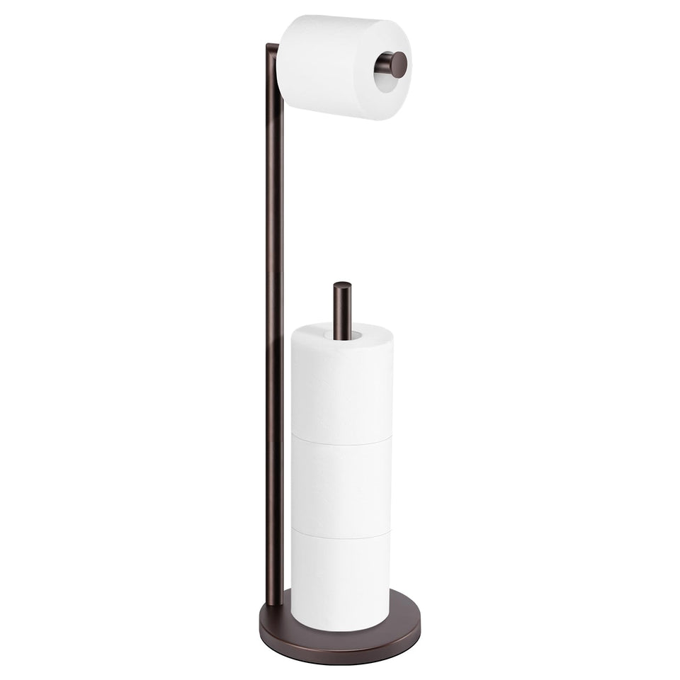 Batoliet bronze toilet paper stand with four-roll capacity for uninterrupted supply.