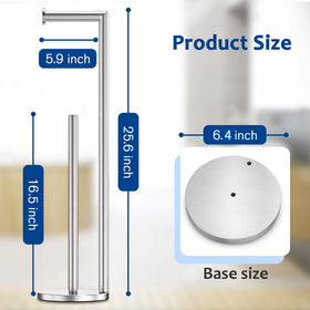 Batoliet free-standing holder with reserve rolls keeps bathroom organized and tidy.
