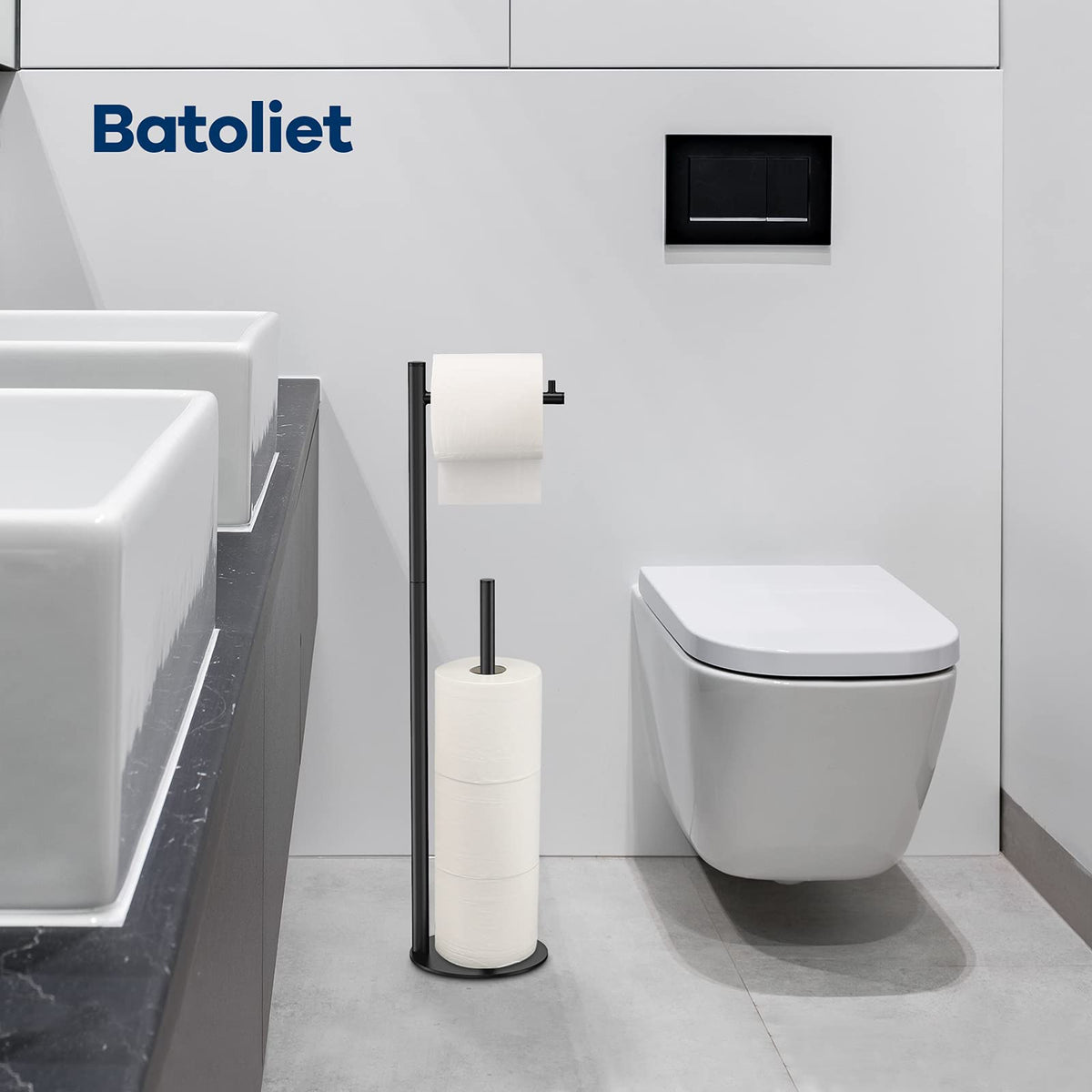Batoliet four-roll capacity overview for organized bathrooms.