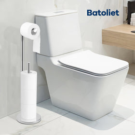 Batoliet chrome toilet paper stand base detail shows sturdy construction.