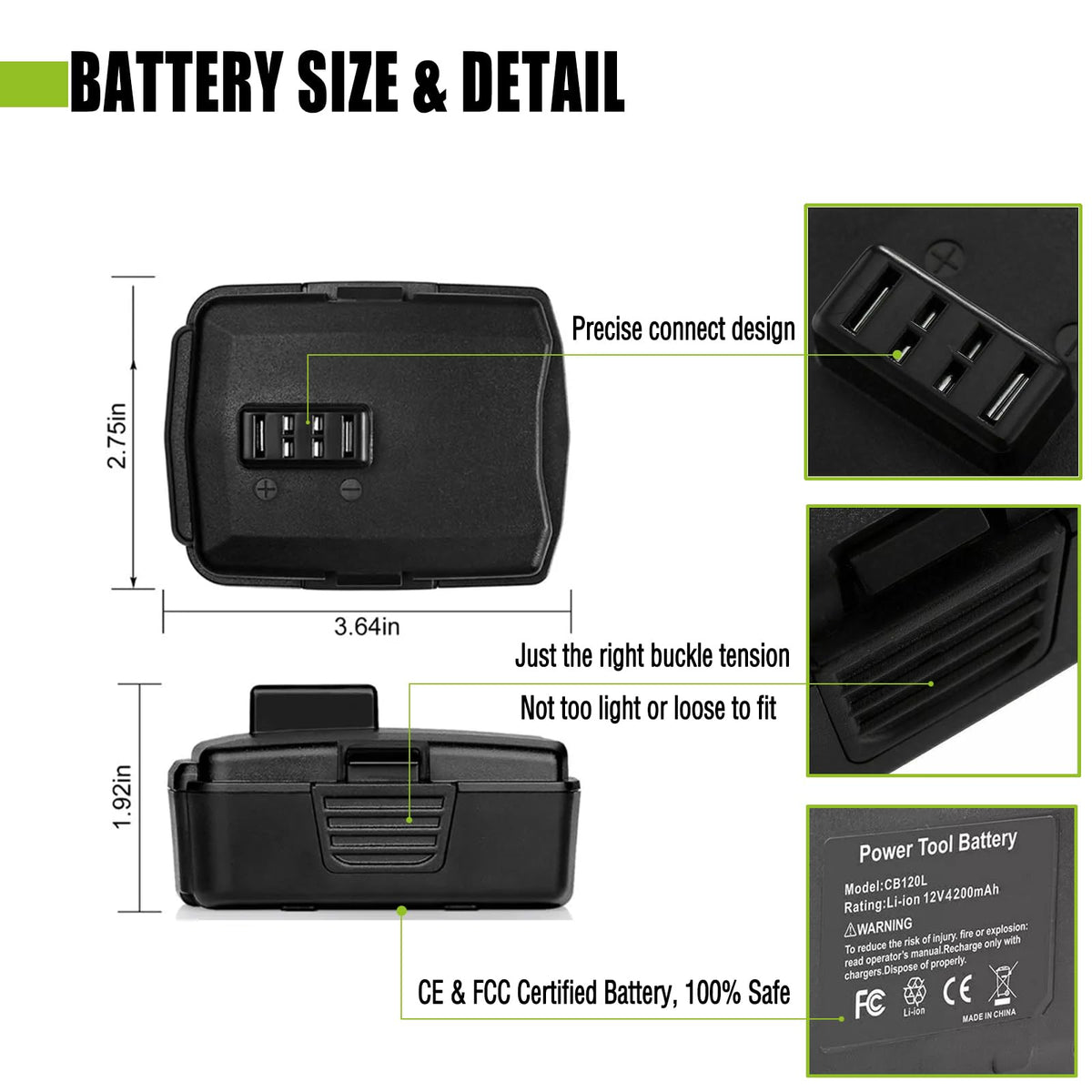 Batryuic CB120L is compatible with Ryobi 12V tools.