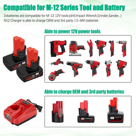 Batryuic pack includes two batteries for extended use