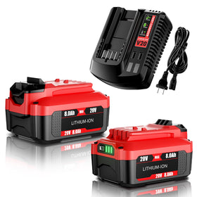 BATTOOL 2Pack 8.0Ah lithium battery for longer cordless tool runtime.