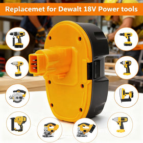 BATWAYPRO 18V 5.0Ah compatibility label confirms Dewalt XRP tool compatibility