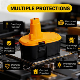 BATWAYPRO 18V 5.0Ah safety circuit image shows overcharge and short circuit protection