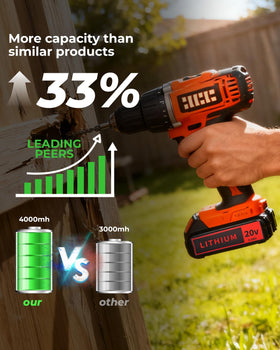 BATWAYPRO 20V 4.0Ah battery side view with compact form for easy fit.