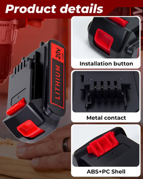 BATWAYPRO 20V 4.0Ah battery compatibility with common Black and Decker models.