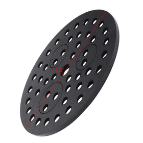 Baudelun drain cover ports, side view, easy elbow fittings.