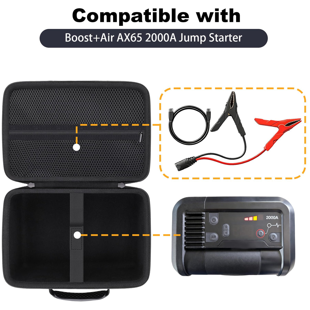 Baval AX65 case closed with zipper demonstrates compact protection.