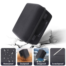 Baval AX65 elastic strap secures the jump starter inside for transit.