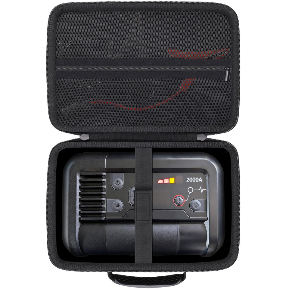 Baval case for NOCO AX65 front view protects the jump starter during travel.