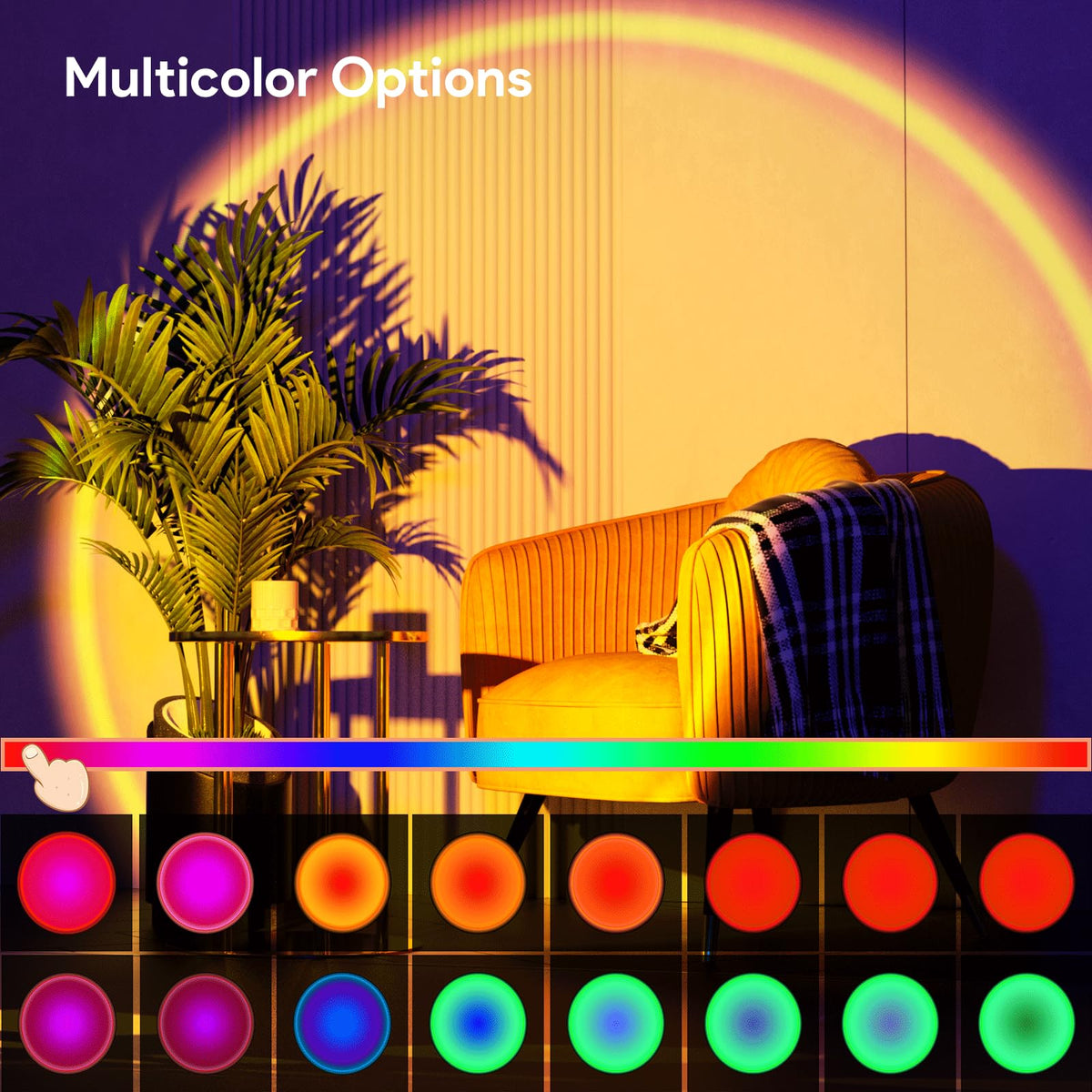 Bavcieu Sunset Lamp 360° rotation to shape the halo for portraits