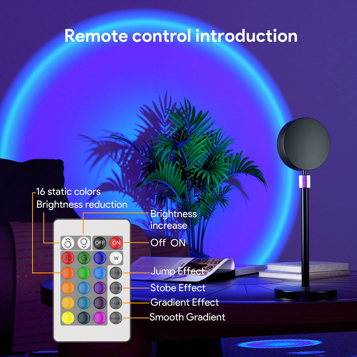 Bavcieu Sunset Lamp HD crystal lens for wider projection