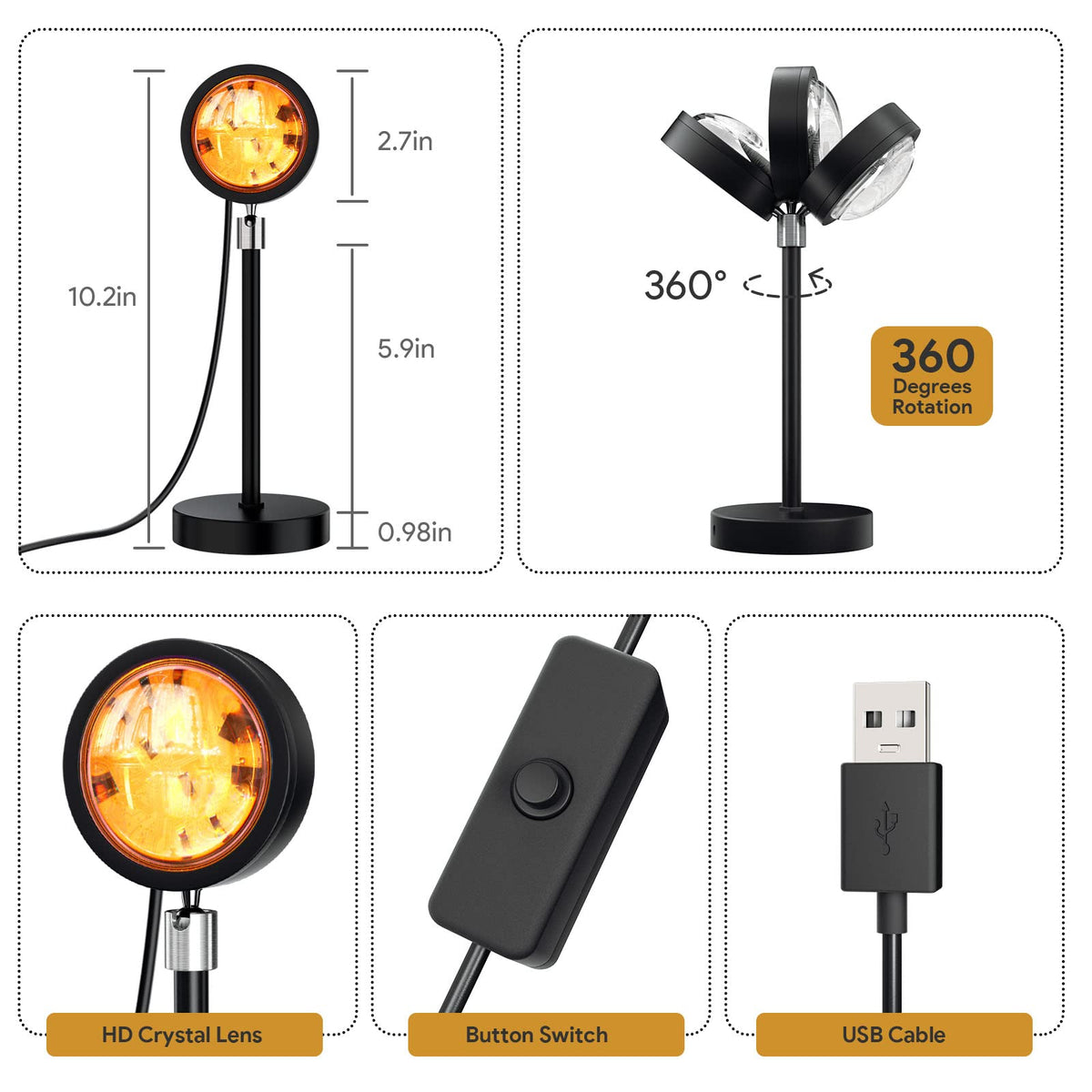 Bavcieu Sunset Lamp ideal for photography and vlogging setups