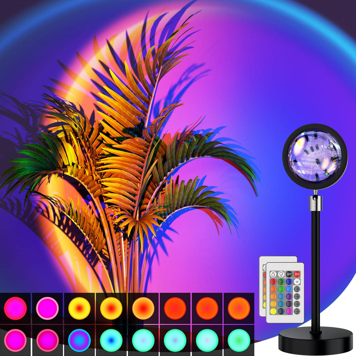 Bavcieu Sunset Lamp remote control for customizable multicolor glow in any room
