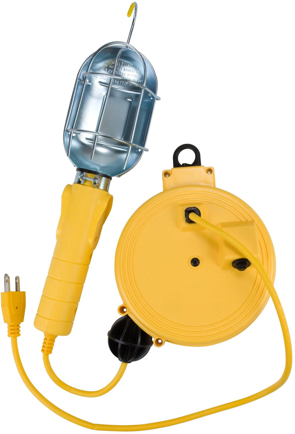 Bayco SL-450 metal shield incandescent light with reel, ideal for hands-free work sites
