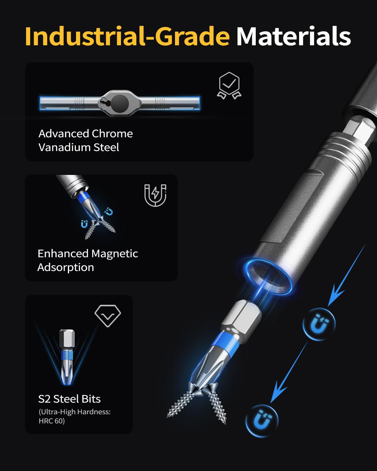 BaycoreX 58-tooth ratchet enables efficient tightening with small swings.