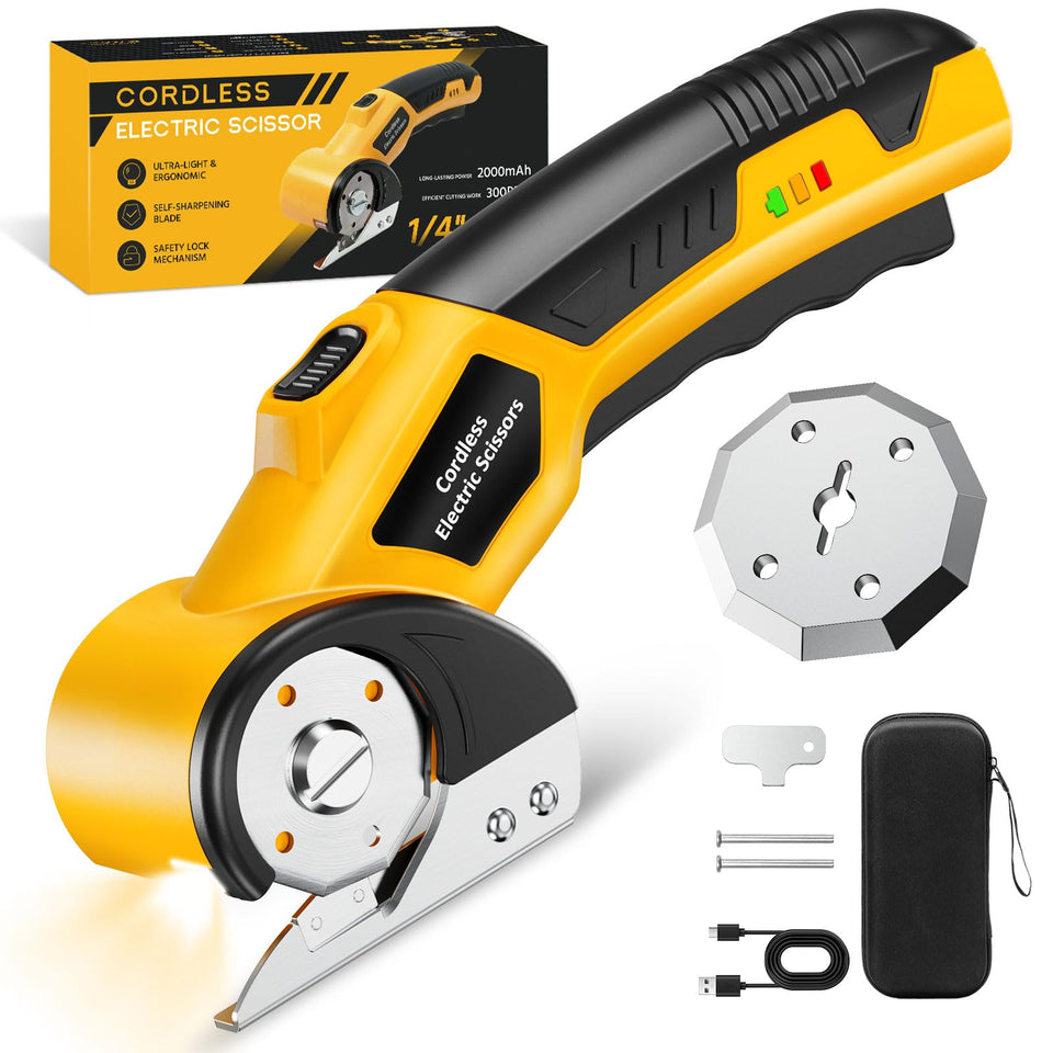 BaycoreX cordless electric scissors blade closeup showing sharp edge for precise cuts
