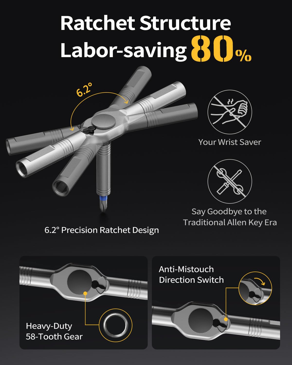 BaycoreX quick-connect magnetic bits keep screws secure during tasks.