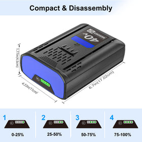 Bayhon 40V LED power indicator shows battery status at a glance