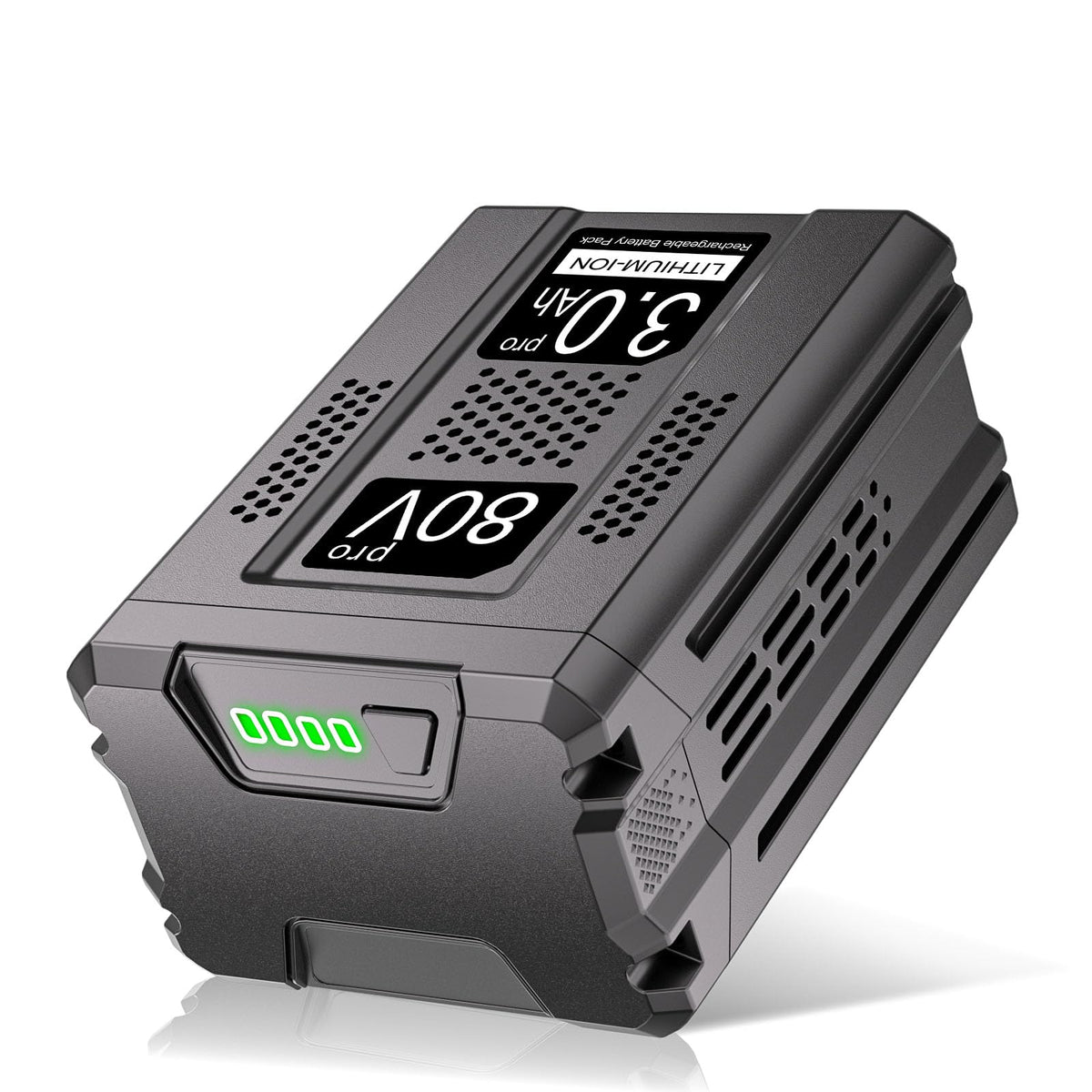 Bayhon 3.0Ah 80V battery close-up highlighting extended run-time