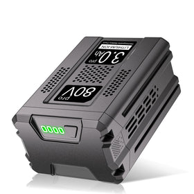 Bayhon 3.0Ah 80V battery close-up highlighting extended run-time