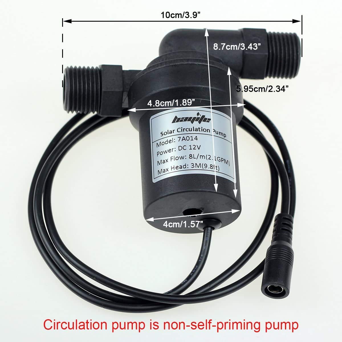 bayite BYT-7A014 pump face closeup highlights brushless motor for quiet operation