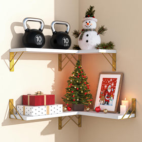 Bayka bedroom and living room decor setup with matching shelves.