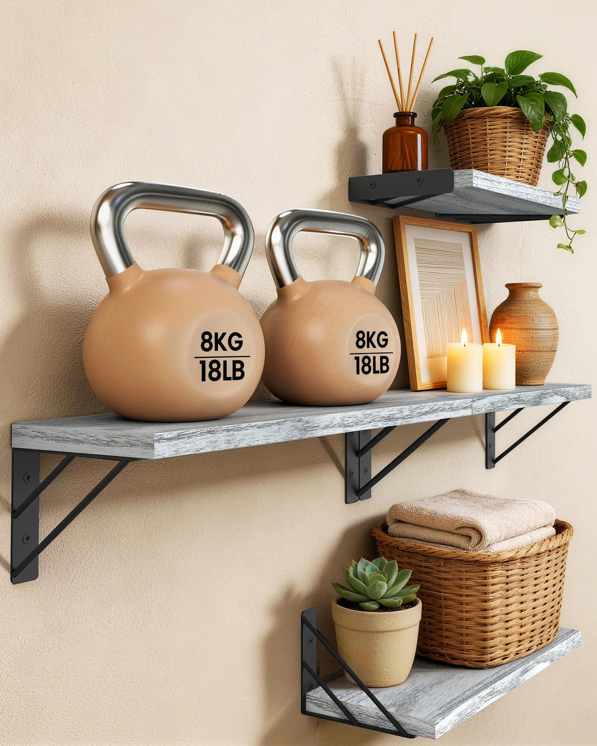 BAYKA floating shelves suit bedrooms for books and decor with minimal profile