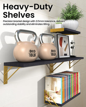 BAYKA bathroom organization shelves in black gold maximize small spaces