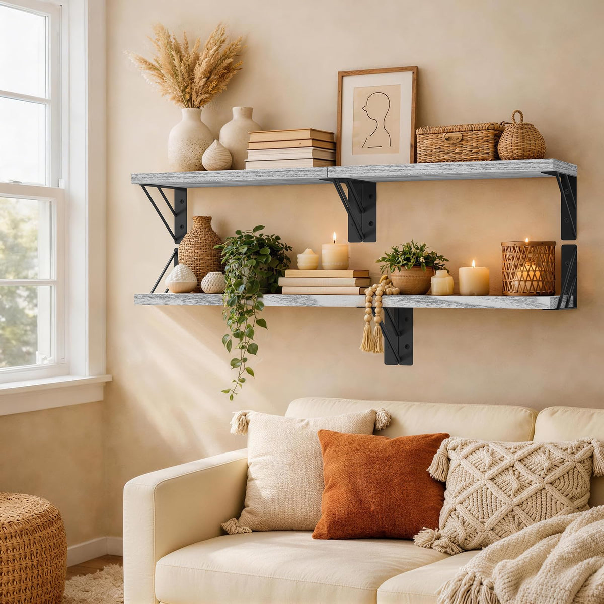 BAYKA wall-mounted bookshelf provides easy kitchen storage and clutter reduction