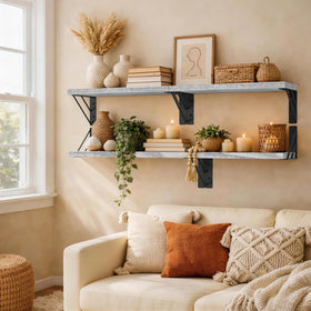 BAYKA wall-mounted bookshelf provides easy kitchen storage and clutter reduction
