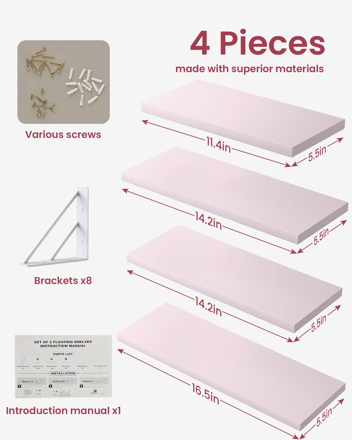 BAYKA simple installation guide helps you mount the shelves confidently.