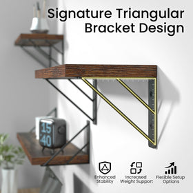 BAYKA rustic brown display shelves ideal for kitchen organization.