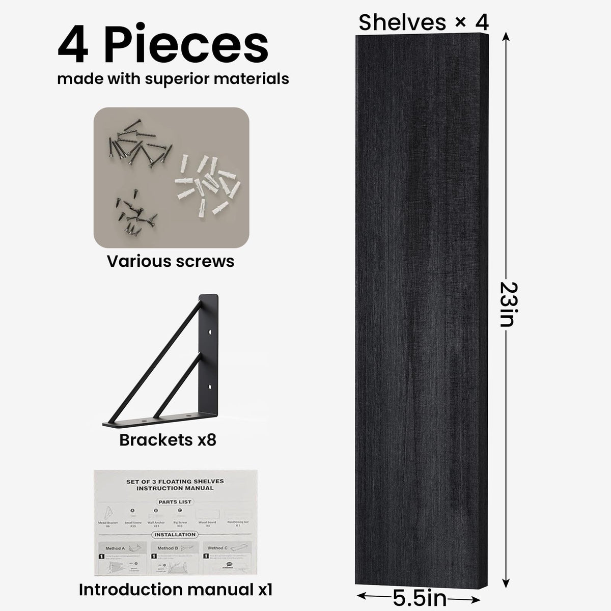 BAYKA wall-mounted shelves ideal for display and organization in any room