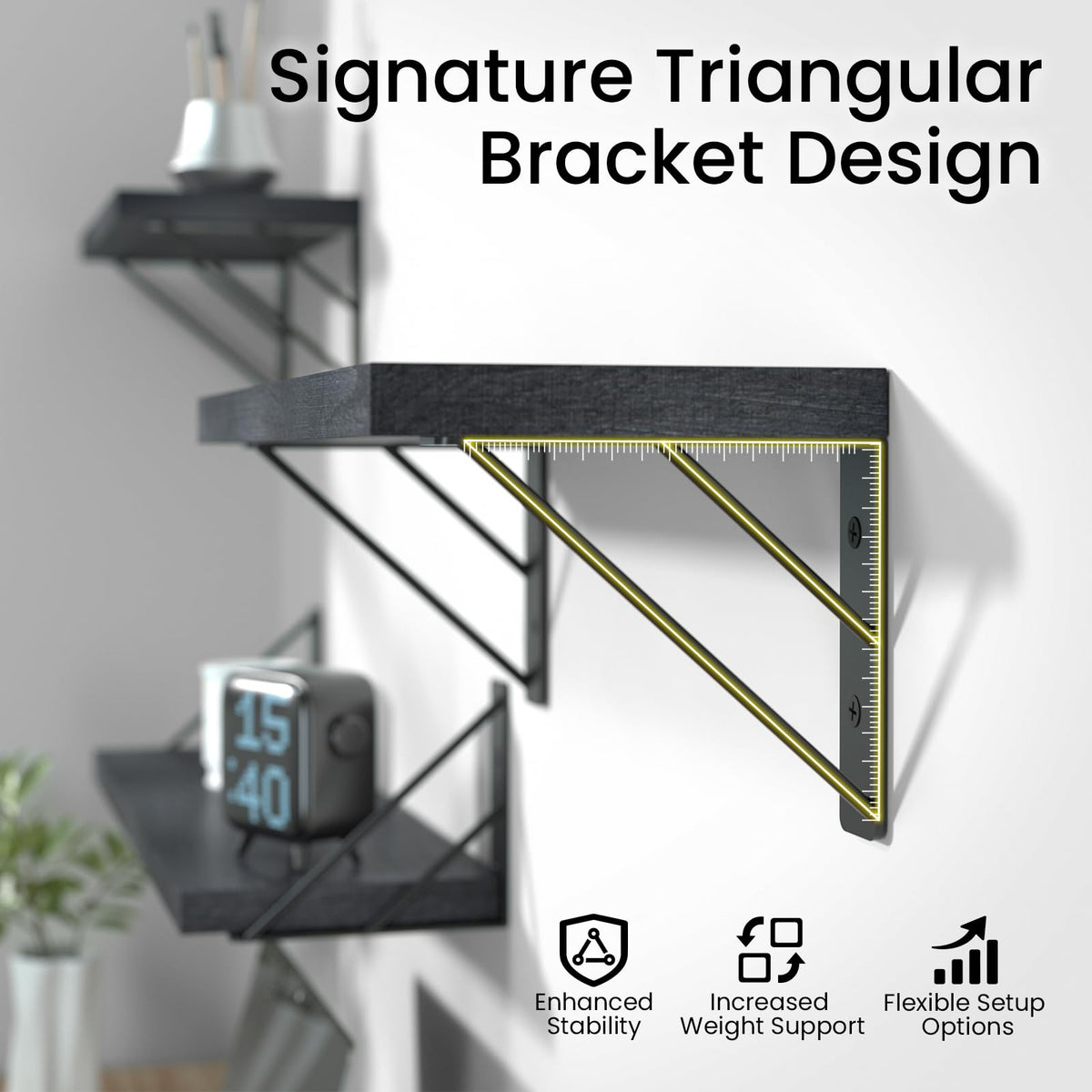 BAYKA wall shelves simple installation helps declutter shelves and desks