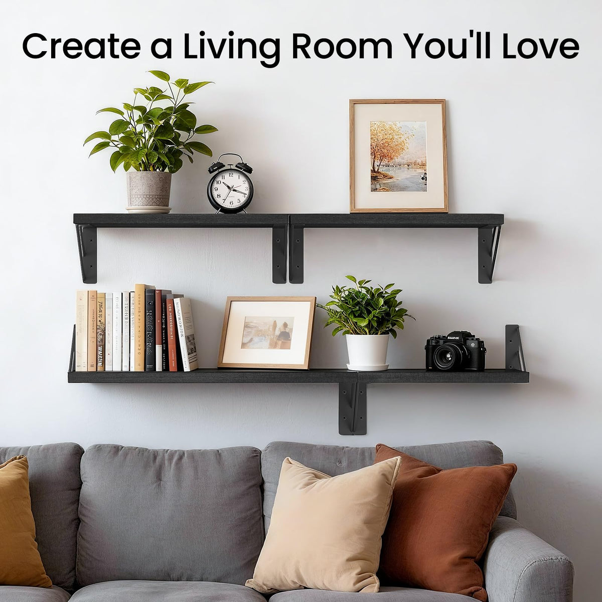 BAYKA three-shelf set sizes shown for flexible organization.