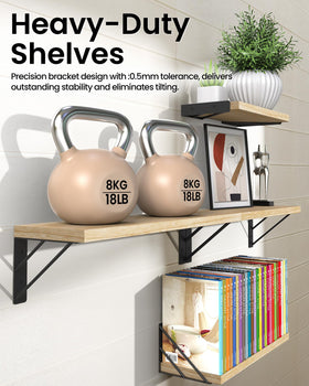 BAYKA wall shelf carbonized brown display adds warm rustic charm and versatile shelving