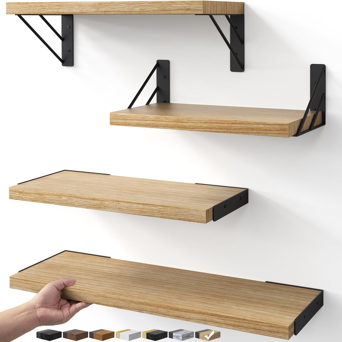 BAYKA wall shelf rustic corner small for compact storage of keys and decor