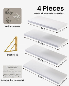 Bayka minimalist white-gold finish enhances room appeal while organizing.