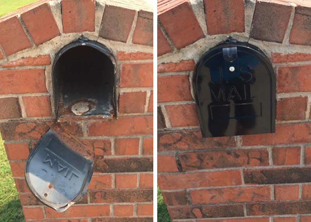 Bayshore Retrofit shows 11x14 opening reference for standard mailboxes