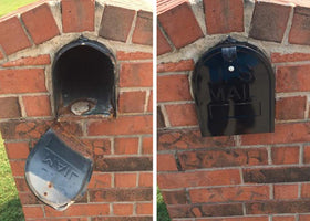 Bayshore Retrofit shows 11x14 opening reference for standard mailboxes