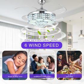 BAYSQUIRREL 42-inch crystal blades provide strong cooling with a stylish look.