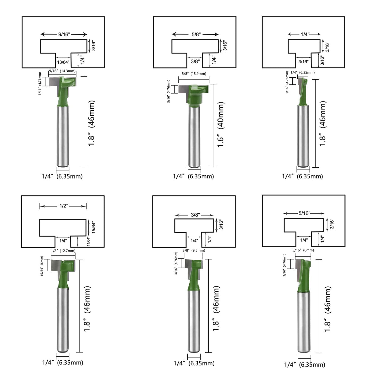 BAYTORY router bits 1-4 shank for precise cuts in wood and plywood.